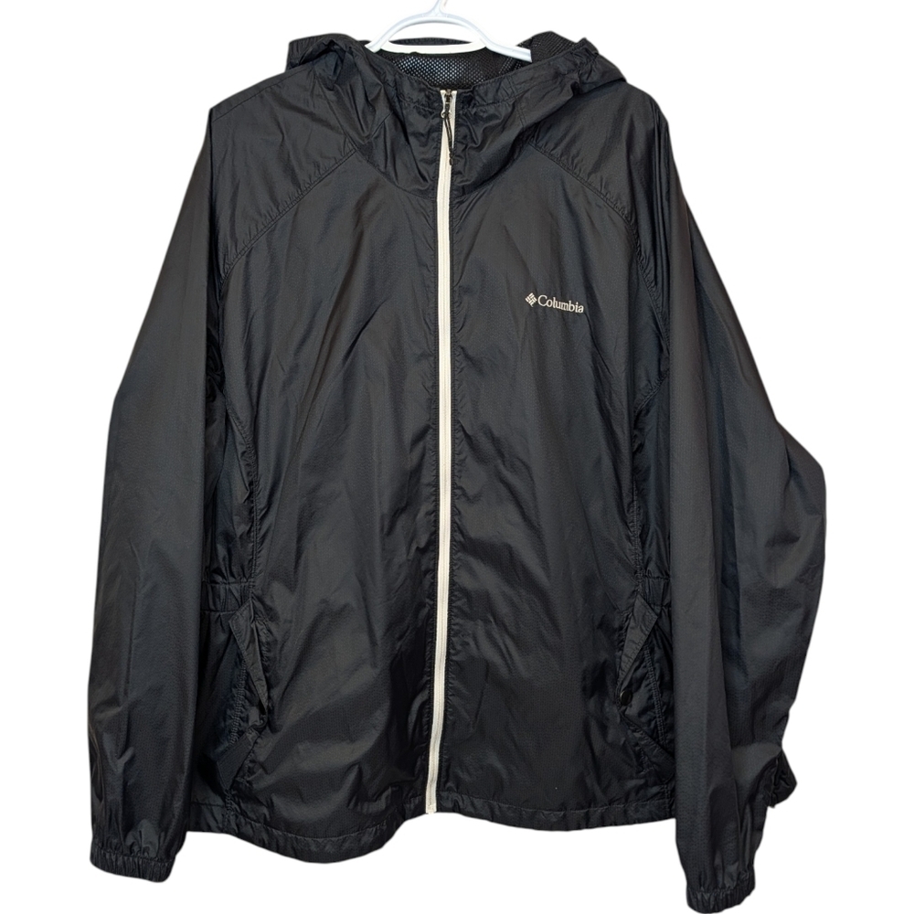 Columbia Black Lightweight Hooded Windbreaker Jacket 3X
